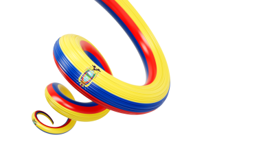 3d Ekvador Bayrağı 3d Sarmal Parlak Kurdeleli Çarpık Bayrak 3d Görüntü