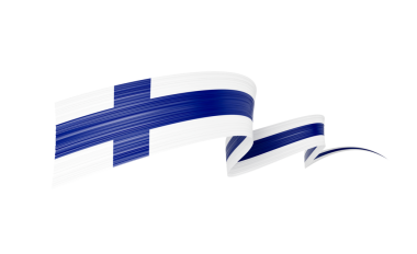 3d Finlandiya Bayrağı 3d Dalgalı Parlak Finlandiya Kıvrımlı Kurdele Bayrağı 3d Görüntü