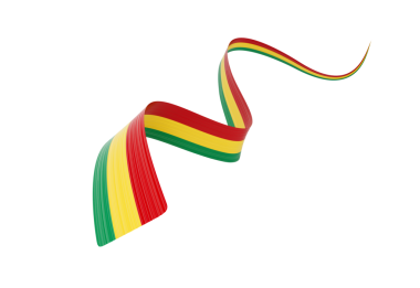 3d Gine Bayrağı 3d Dalgalı Parlak Gine Kurdelesi 3d Görüntü