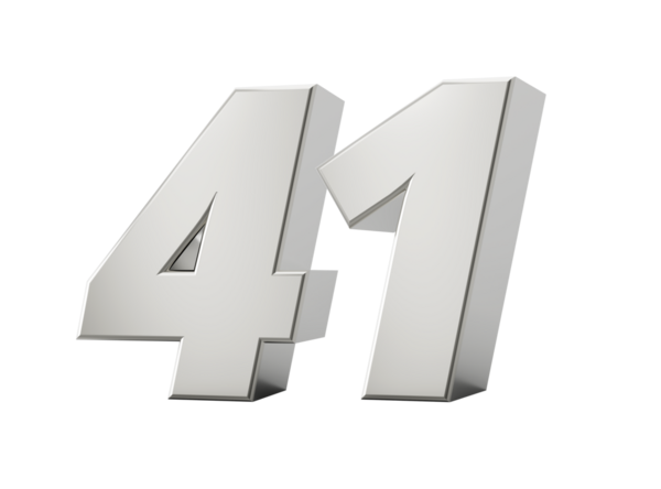 Gümüş 3D numara 441. 3d illüstrasyon
