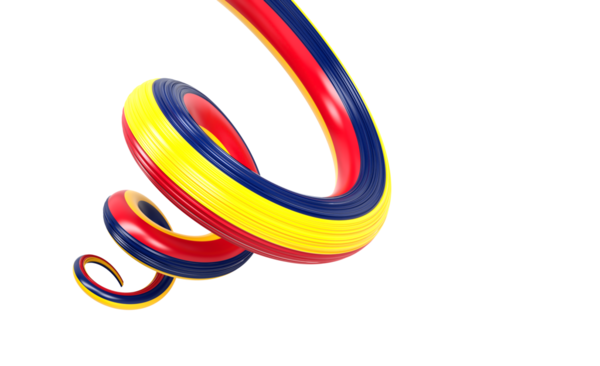 Çad 'ın 3d Bayrağı 3d Sarmal Parlak Kurdeleli Çad Bayrakları 3d Görüntü