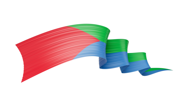 Eritre 'nin 3d Bayrağı 3d Parlak Dalgalı Bayrak Kurdelesi Yeşil, 3d illüstrasyon