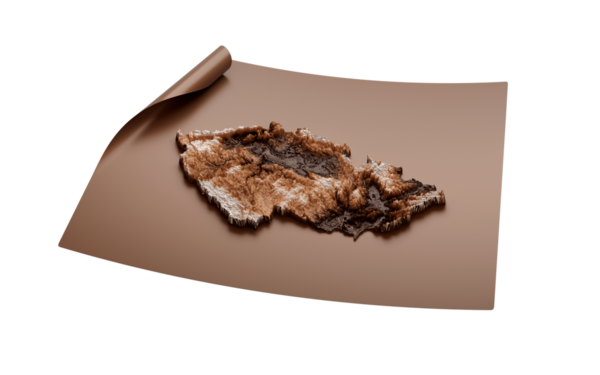 Çek Cumhuriyeti 'nin Eski Tarz Haritası Kahverengi Açık Harita Kağıt Çarşafı, 3 boyutlu illüstrasyon