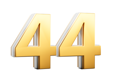 3 Boyutlu Altın Parlak 44 Numara Gümüş Çizgili 3D Görüntü