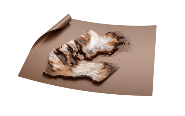 Djibouti Eski Tarz Haritası Kahverengi Katlanmış Harita Kağıt Çarşafı, 3 boyutlu illüstrasyon