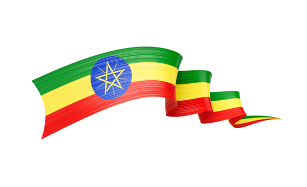 Etiyopya 'nın 3d Bayrağı 3d Sallanan Parlak Dalgalı Kurdele 3d Görüntü