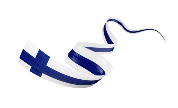 3d Finlandiya Bayrağı 3d Parlak Finlandiya Bayrağı Gri 3d Görüntü Üzerine Sallanan Finlandiya Bayrağı