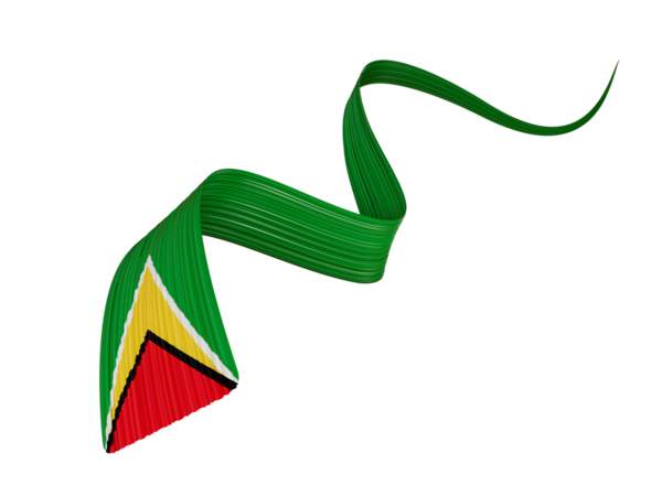 Waving ribbon or banner with flag of Guyana. Template for independence day 3d illustration