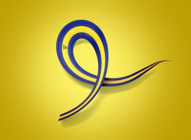 3d Barbados Bayrağı 3d Parlak Dalgalı Barbados Bayrakları Altın Arkaplanda 3d Görüntü