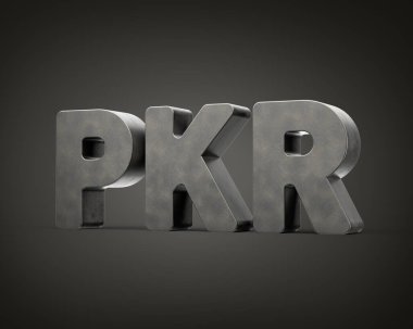 Pakistan Rupi Para Birimi Sembolü Gri Pürüzsüz Oyuncular Modern Demir Tasarım 3D İllüstrasyon