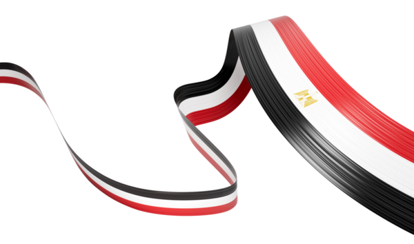 Mısır 'ın 3d Bayrağı 3d Dalgalanan Kurdele, 3d illüstrasyon