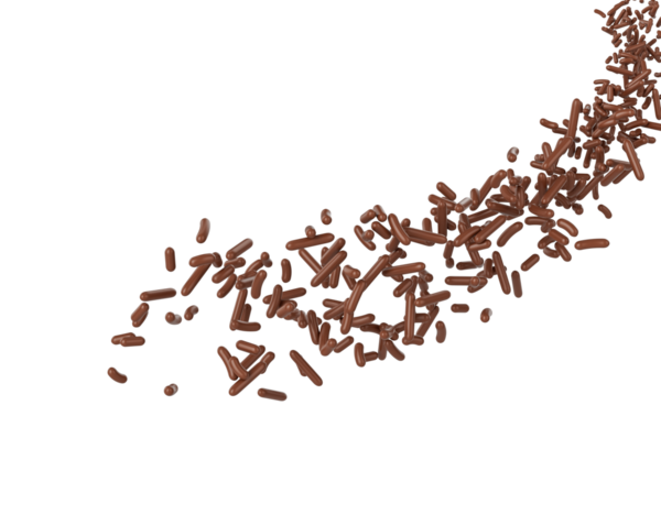 Chocolate Sprinkles For Cakes Or Meises Coming In The Air 3D Illustration