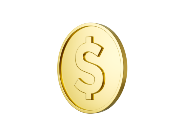 3d Altın Parlak Yuvarlak ABD Doları 3d Görüntü