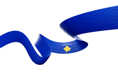 Kosova 'nın 3d. Bayrağı 3d, Kosova' nın Kurdelesini Sallıyor 3d Görüntü