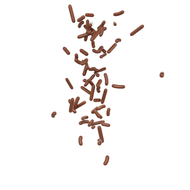 Pastalar için çikolata parçacıkları ve en iyi üç boyutlu resimlerden dökülen fırın malzemeleri.