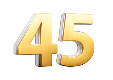 3 Boyutlu Altın Parlak 45 Numara Gümüş Çizgili 45 numara