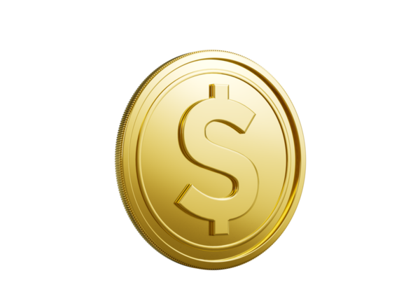 3d Altın Parlak Yuvarlak ABD Doları 3d Görüntü