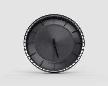 Modern Kömür Kara Duvar Saati 5: 30 Modern İç mekan 3 boyutlu Görüntü için 5: 30