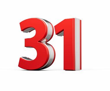 Kalın Kırmızı 31. numara Metalik Arkaplan 3D Görüntü