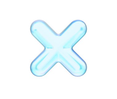 Zarif, yanardöner bir 3 boyutlu çarpma sembolü yumuşak, fütüristik ve zarif bir görünüme sahip. 3d illüstrasyon