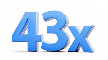 Mavi 43x Kırk Üç x veya 43 kez Reklam ve Dinamik Satış Sunumları 3D