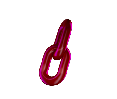 Üç boyutlu kırmızı zincir halka simgesi, parlak bir bitiş ile bağlantı ve birliği sembolize ediyor. 3d illüstrasyon