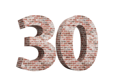 Eski Grunge Duvarı 'ndan yapılmış 30 numara 3 boyutlu resim.