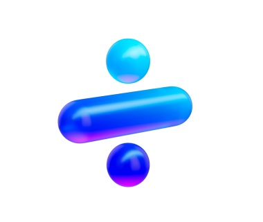 Parlak neon mavisi gradyanı ve yansıtıcı yüzeyi olan parlak bir bölme sembolü. 3d illüstrasyon
