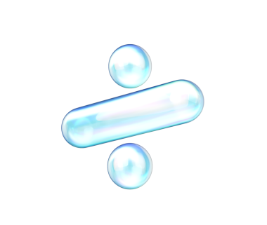 Mavi ve beyaz gradyanı, yumuşak yansımaları ve derinliği olan 3 boyutlu parlak bölme sembolü. 3B Görüntü