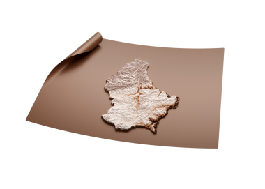 Lüksemburg 'un Eski Tarz Kahverengi Haritası Paketlenmemiş Kağıt Sayfa 3d Görüntü