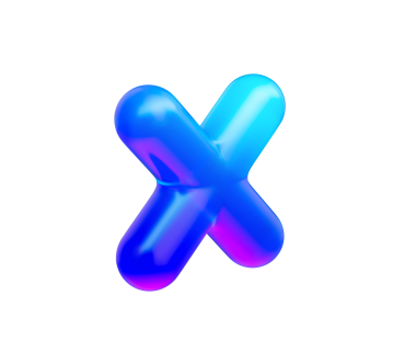 Parlak neon mavi eğimli ve yansıtıcı yüzeyi olan 3d çarpma sembolü. 3d illüstrasyon