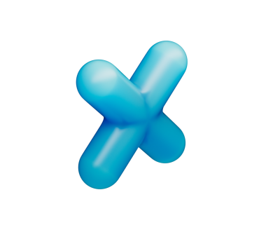 Pürüzsüz, mat mavisi kaplamalı ve yumuşak ışıklandırmalı parlak bir çarpma sembolü. 3d illüstrasyon