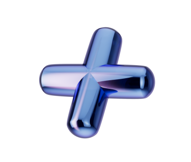 Pürüzsüz, yansıtıcı metalik yüzeyi ve yuvarlak kenarları olan 3D mavi artı sembol. 3d illüstrasyon