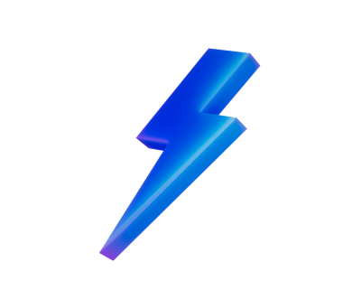 Pürüzsüz, modern ve heyecan verici görünümlü parıldayan bir 3D yıldırım simgesi. 3d illüstrasyon