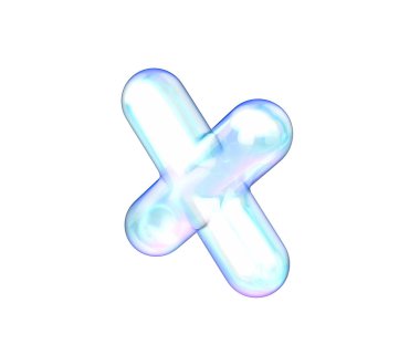 Zarif, yanardöner bir 3 boyutlu çarpma sembolü yumuşak, fütüristik ve zarif bir görünüme sahip. 3d illüstrasyon