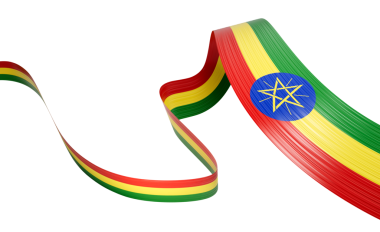 Etiyopya 'nın 3d Bayrağı 3d Etiyopya' nın Parlak Dalgalı Bayrağı 3d Görüntü