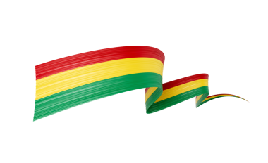 3D Gine Bayrağı 3d Dalgalı Parlak Gine Kurdelesi Yeşil Bayrak 3d Görüntü