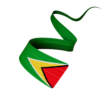 Guyana bayrağı, 3 boyutlu resimli kırmızı