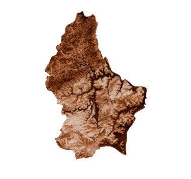 Lüksemburg haritası eski tarzda, kahverengi grafikler antika Vintage stilinde. Yüksek detaylı 3d illüstrasyon