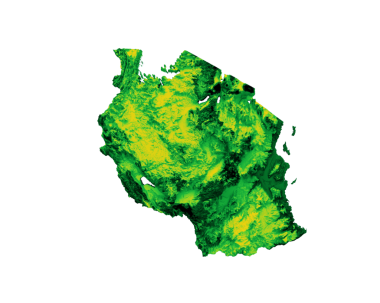 Tanzania map with the flag Colors Blue and Red Shaded relief map 3d illustration