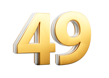 3 Boyutlu Altın Parlak 49 Numara Gümüş Çizgili 3B Görüntü