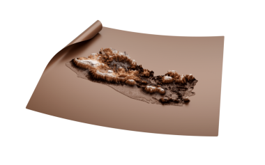 El Salvador 'un Eski Tarz Kahverengi Haritası Paketlenmemiş Kağıt Sayfa 3D Görüntü