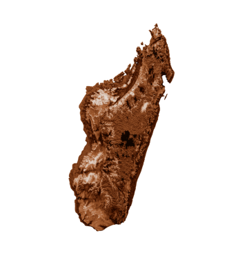 Madagaskar 'ın eski stil haritası, kahverengi grafikler antika Vintage stilinde. Yüksek detaylı 3d illüstrasyon