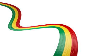 3d Gine Bayrağı 3d Dalgalı Parlak Gine Kurdelesi 3d Görüntü