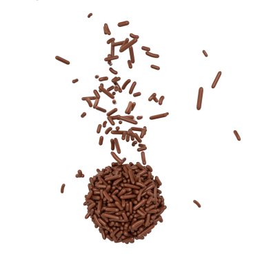 Çikolata parçacıkları ya da Meises Brigadeiro 'nun tepesinden düşüyor Brezilya Tatlı Topu 3D Görüntü