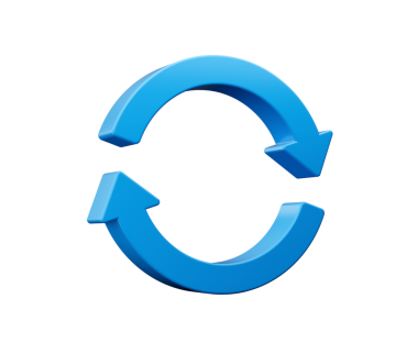 3d Mavi Tazeleme Simgesi, Simgeyi Yeniden Yükle, 3d Döndürme Okları, 3d illüstrasyon