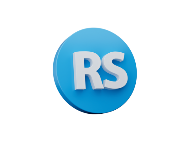 3d Pakistanlı Rupi Rs Sembolü Yuvarlak Mavi Simge, 3d illüstrasyon