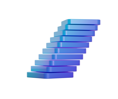 Mavi dikdörtgen bloklar yığını. Eğik bir kule etkisi yaratmak için hafif dengeli. 3B Görüntü