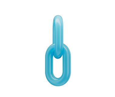 3D Mavi zincir halka simgesi, parlak bir bitiş ile bağlantı ve birliği sembolize ediyor. 3d illüstrasyon