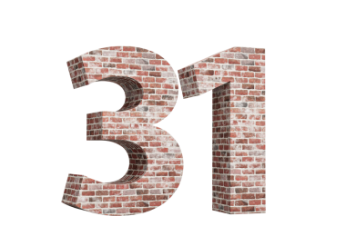 31. basamak Eski Grunge 'dan yapılma Tuğla Duvarı 3B Görüntü